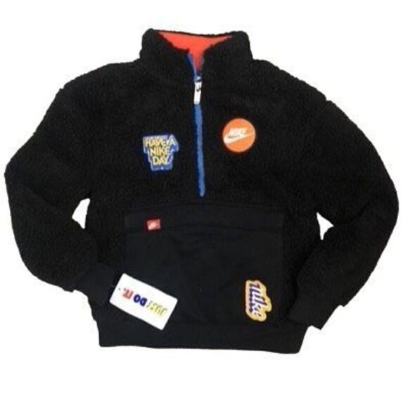 Nike Kids Have a Nike Day Quarter Zip Sherpa Jacket Youth Size 6